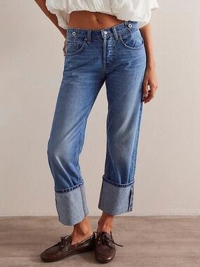 Free People We The Free Slade Slim Selvedge Jeans Blue Denim Women’s 26